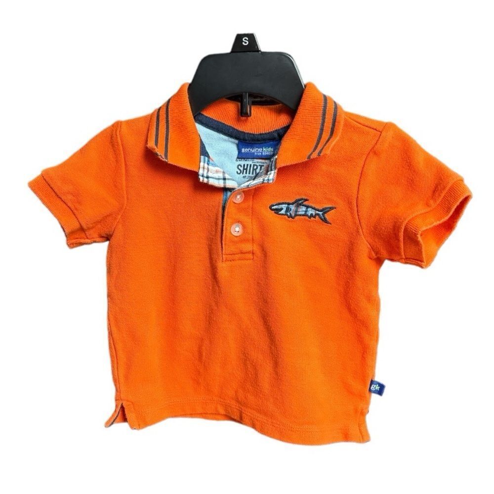 Oshkosh B’Gosh Genuine Kids Short Sleeve Orange Polo Shirt Size 12M 100% Cotton